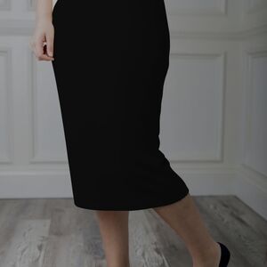 Elegant Black Midi Skirt